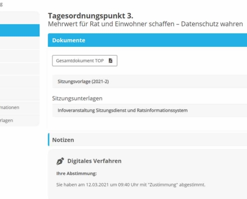 digitales Verfahren Ratsinformation